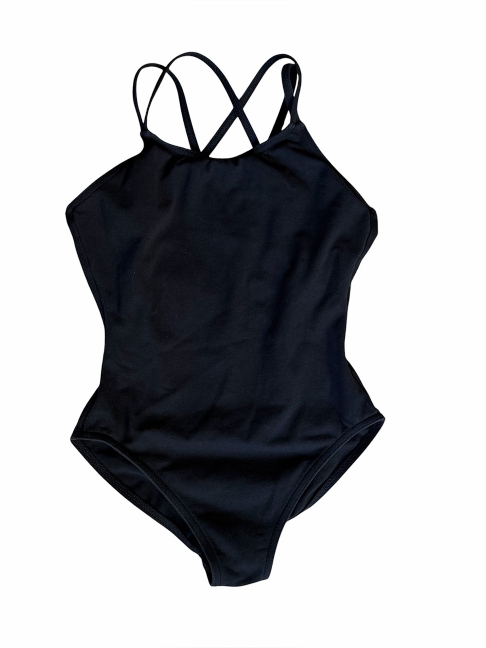 Capezio Strappy Black Sleeveless Dance Leotard Bodysuit Kids Large